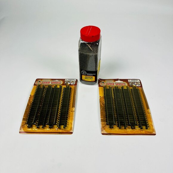 Train Tracks  Ballast Modeling Bundle T S Straight Track Packs Woodland Scenery - Picture 1 of 5